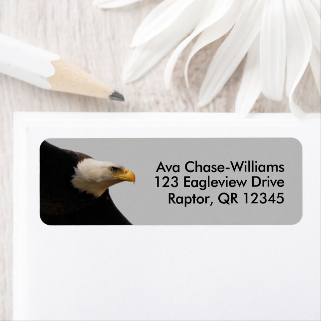 Breathtaking Bald Eagle in Flight Return Address Label (Insitu)