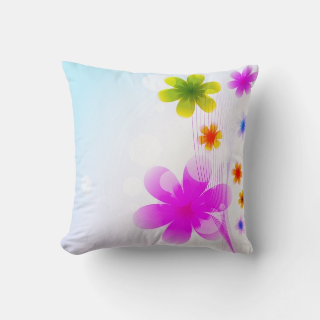 breathtaking beauty of 'Colourful Flowers Cushion (Front)