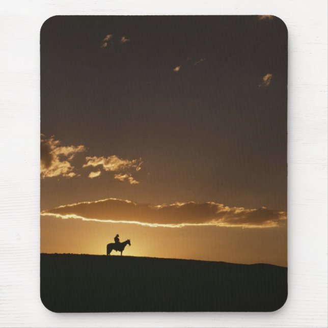 Breathtaking Cowboy Sunset Mouse Pad (Front)