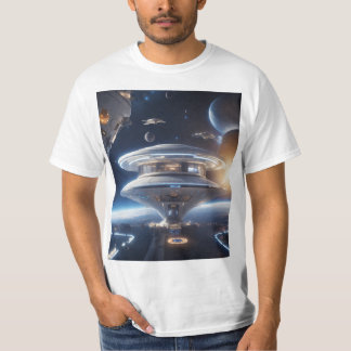 Breathtaking Deep Space Station Illustration | T-Shirt