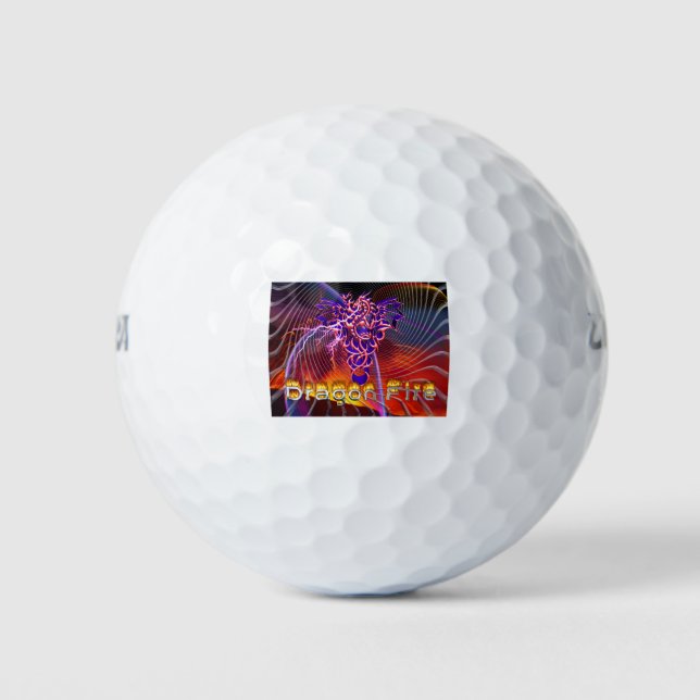 Breathtaking Dragon Fire Design Golf Balls (Front)