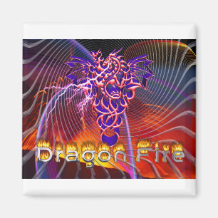 Breathtaking Dragon Fire Design Magnet