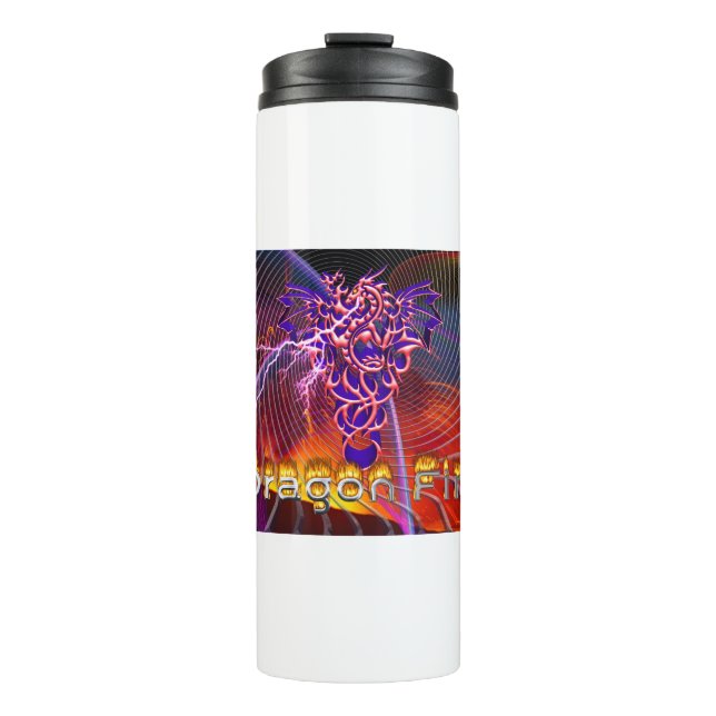 Breathtaking Dragon Fire Design Thermal Tumbler (Front)