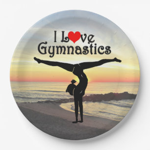 BREATHTAKING I LOVE GYMNASTICS PAPER PLATES