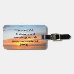 BREATHTAKING JOHN 6:35 SUNRISE DESIGN LUGGAGE TAG