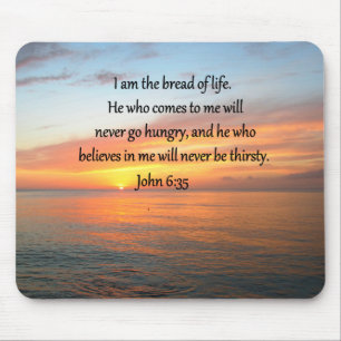 BREATHTAKING JOHN 6:35 SUNRISE DESIGN MOUSE PAD