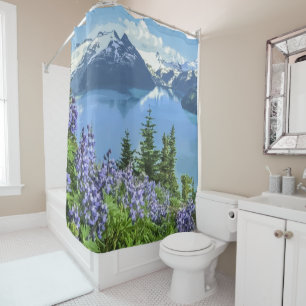 Breathtaking Lake Scenery Artwork   Shower Curtain