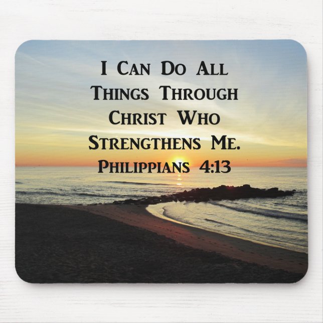 BREATHTAKING PHILIPPIANS 4:13 SCRIPTURE VERSE MOUSE PAD (Front)