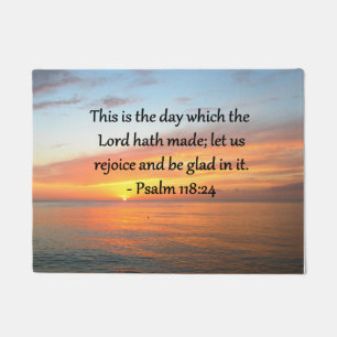 BREATHTAKING PSALM 118:24 SUNRISE PHOTO DOORMAT