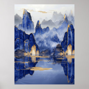 Breathtaking Realistic Mountain Wilderness View Po Poster