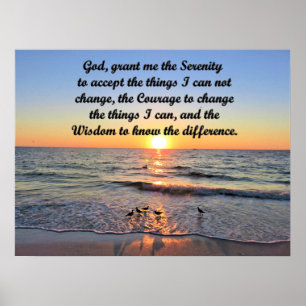 BREATHTAKING SUNRISE ON THE OCEAN SERENITY PRAYER POSTER