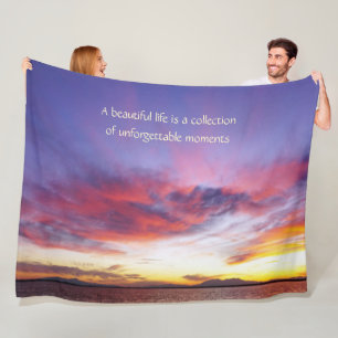 Breathtaking sunset over the sea    fleece blanket