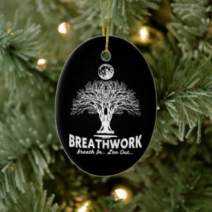 Breathwork, Stress Relief, meditation power Ceramic Ornament