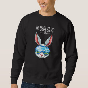 Breck Colorado Usa Ski And Snowboard Rabbit Sweatshirt
