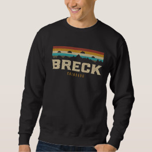 Breck Vintage Mountains Hiking Camping Colorado Re Sweatshirt