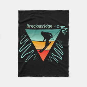 Breckenridge Colorado 90s Style Vintage Skiing Fleece Blanket