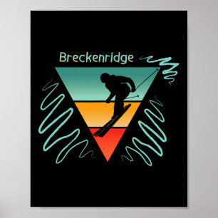 Breckenridge Colorado 90s Style Vintage Skiing  Poster