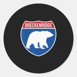 Breckenridge Colorado Bear Co Highway Interstate S Classic Round Sticker