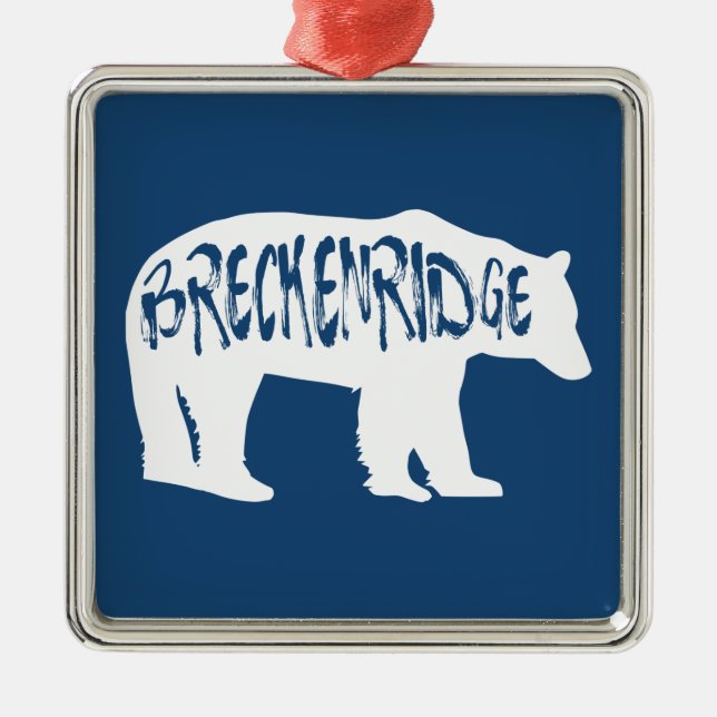 Breckenridge Colorado Bear Metal Ornament (Front)