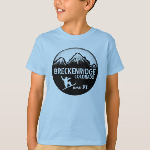 Breckenridge Colorado blue snowboard art boys tee
