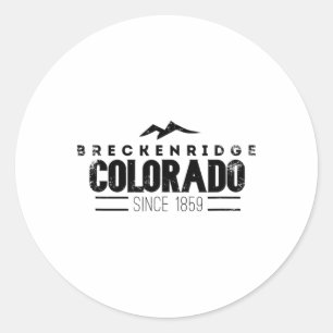 Breckenridge Colorado Distressed Mountain Ski Desi Classic Round Sticker