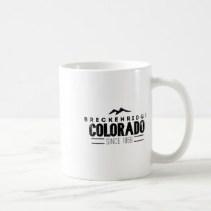 Breckenridge Colorado Distressed Mountain Ski Desi Coffee Mug