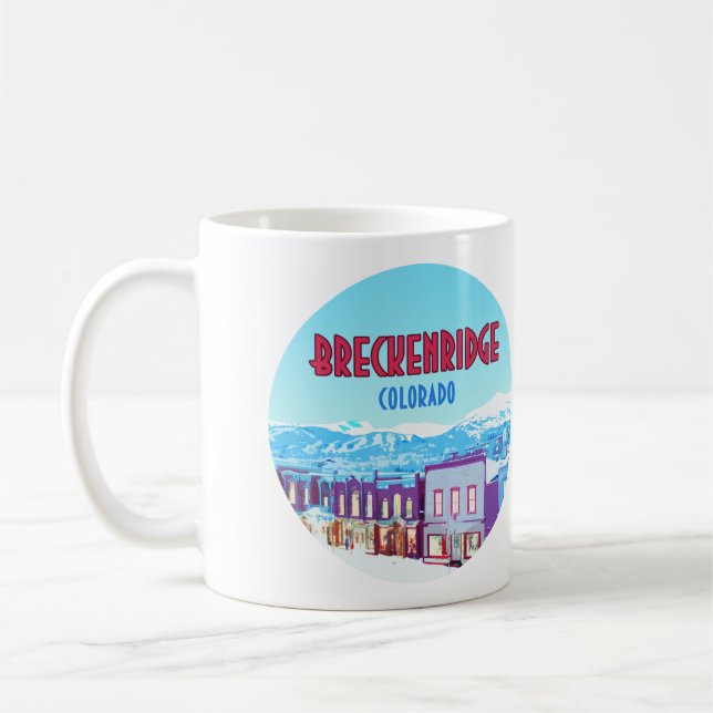 Breckenridge Colorado Downtown Mountains Coffee Mug (Left)