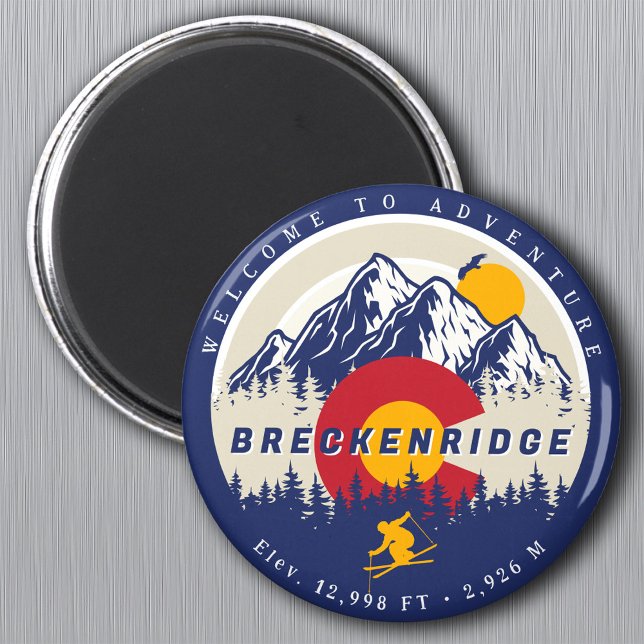 Breckenridge Colorado Flag Mountain Ski Souvenir Magnet (Creator Uploaded)