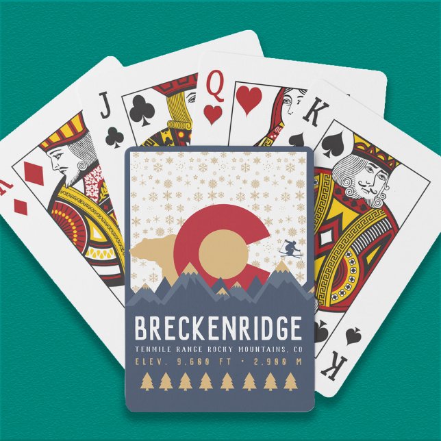 Breckenridge Colorado Flag Mountain Ski Souvenir Playing Cards (Creator Uploaded)