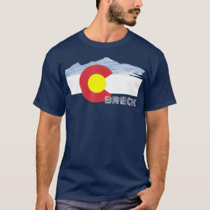 Breckenridge Colorado Flag  Skiing Christmas Ski T-Shirt