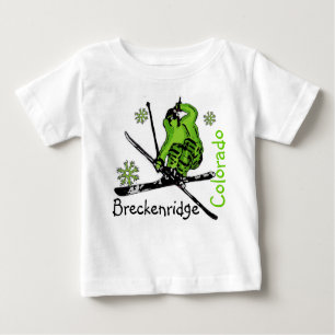 Breckenridge Colorado green skier baby tee
