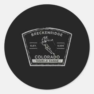 Breckenridge Colorado Long Sleeve Snow Skiing  Classic Round Sticker