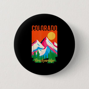 Breckenridge colorado mountain sunset retro hiking 6 cm round badge