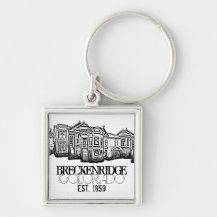 Breckenridge Colorado old town buildings keychain