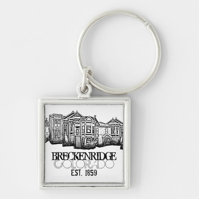 Breckenridge Colorado old town buildings keychain (Front)