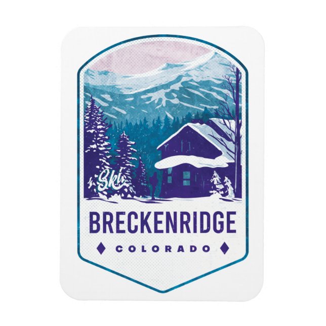 Breckenridge Colorado Ski Badge Magnet (Vertical)