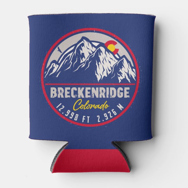 Breckenridge Colorado Ski Hiking Mountain Souvenir Can Cooler (Front)
