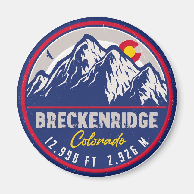 Breckenridge Colorado Ski Hiking Mountain Souvenir Magnet (Front)