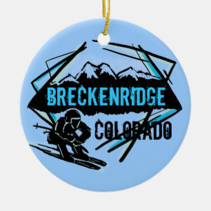 Breckenridge Colorado ski mountain ornament