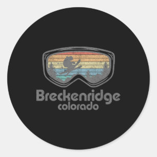 Breckenridge Colorado Ski Mountain Skiing Retro Sk Classic Round Sticker