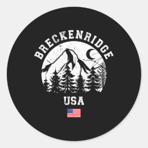 Breckenridge Colorado Ski Resort Alpine Skiing Ame Classic Round Sticker