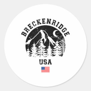 Breckenridge Colorado Ski Resort Alpine Skiing Ame Classic Round Sticker