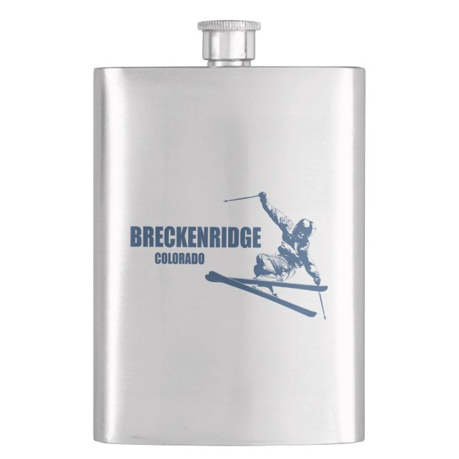 Breckenridge Colorado Skier Hip Flask (Front)