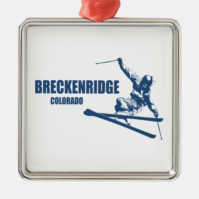 Breckenridge Colorado Skier Metal Ornament (Front)