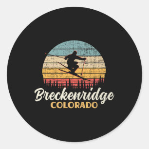 Breckenridge Colorado Skiing Vintage Mountain Ski  Classic Round Sticker