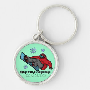 Breckenridge Colorado snowboarder shred keychain