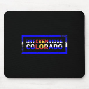 Breckenridge Colorado State Flag Retro Mountain Sk Mouse Pad