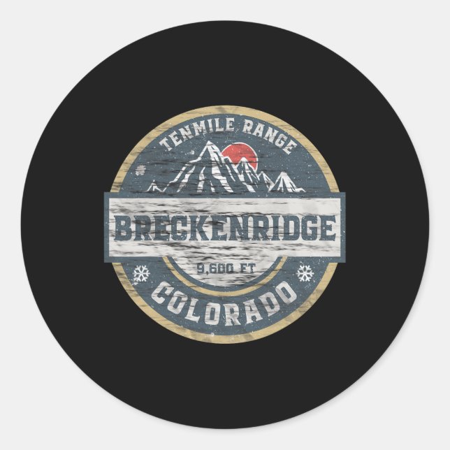 Breckenridge Colorado Tenmile Range Rocky Mountain Classic Round Sticker (Front)