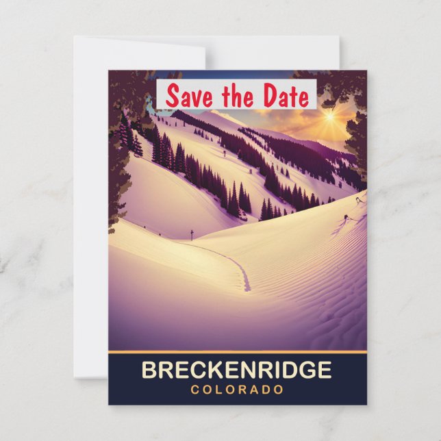 Breckenridge, Colorado, Travel Postcard, Save The Date (Front)