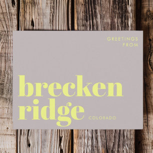 Breckenridge Colorado typography Postcard